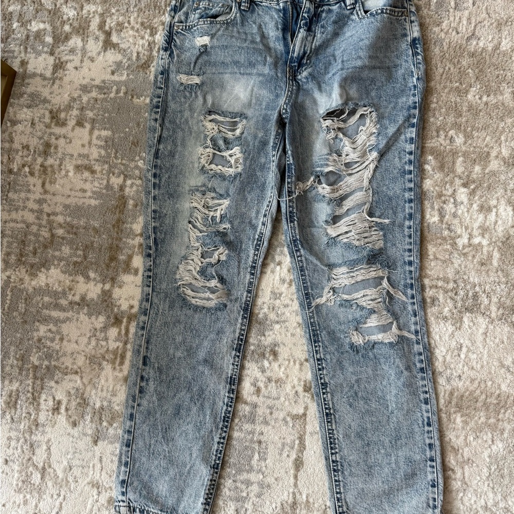 Almost Famous Light Blue Distressed Boyfriend Jeans